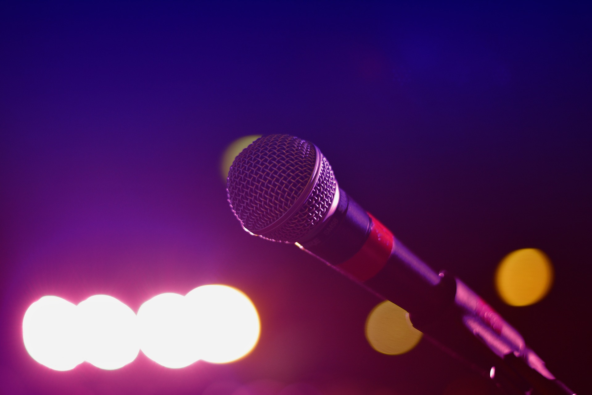 close up of vocal microphone